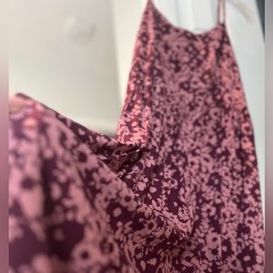 Old fable medium maxi red maroon floral maxi dress